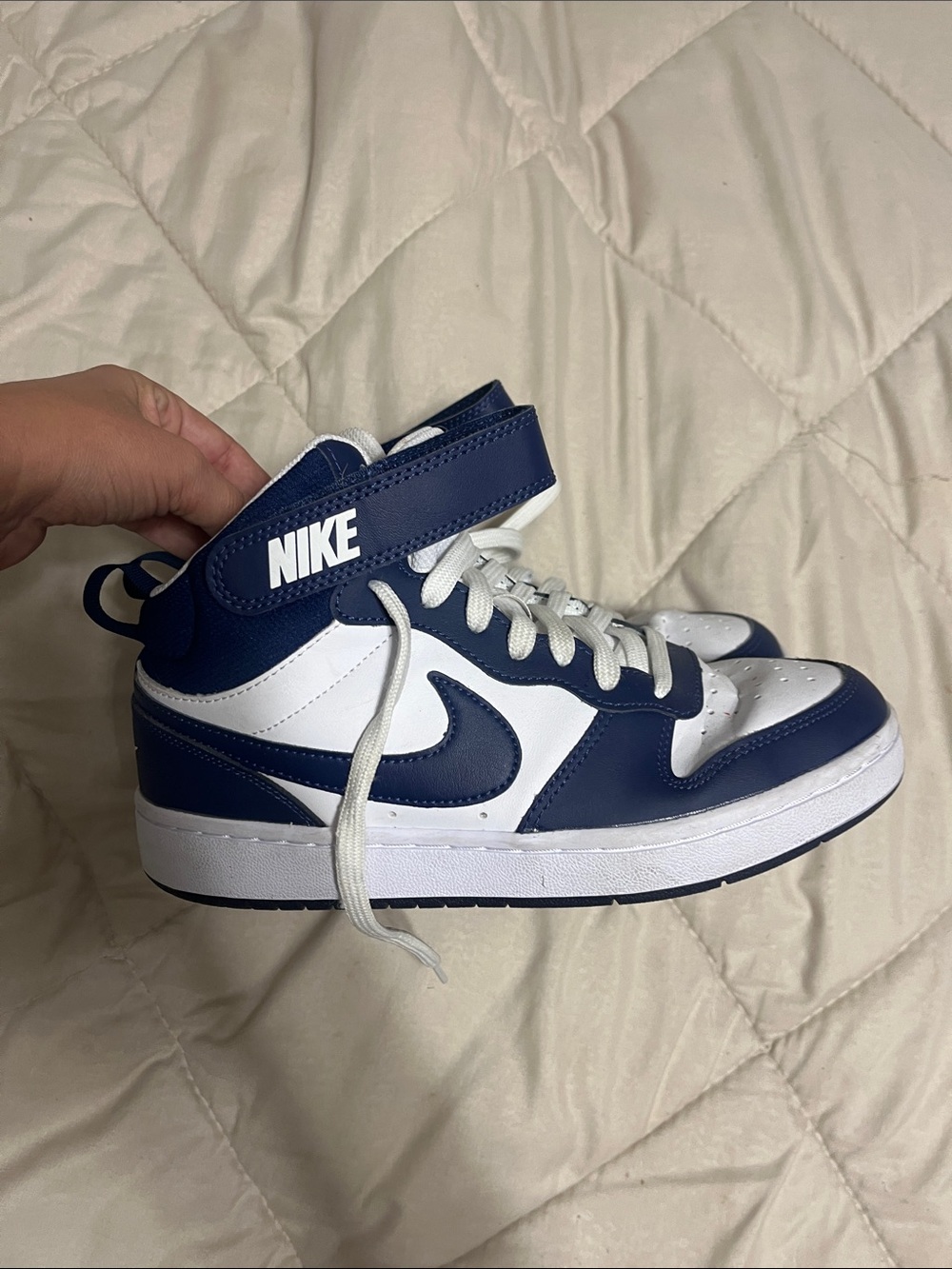 Nike Mid-Top Sneakers in Navy and White